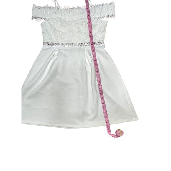 Francescas White Off-The-Shoulder Lace Dress Size Small - Picture 7 of 15